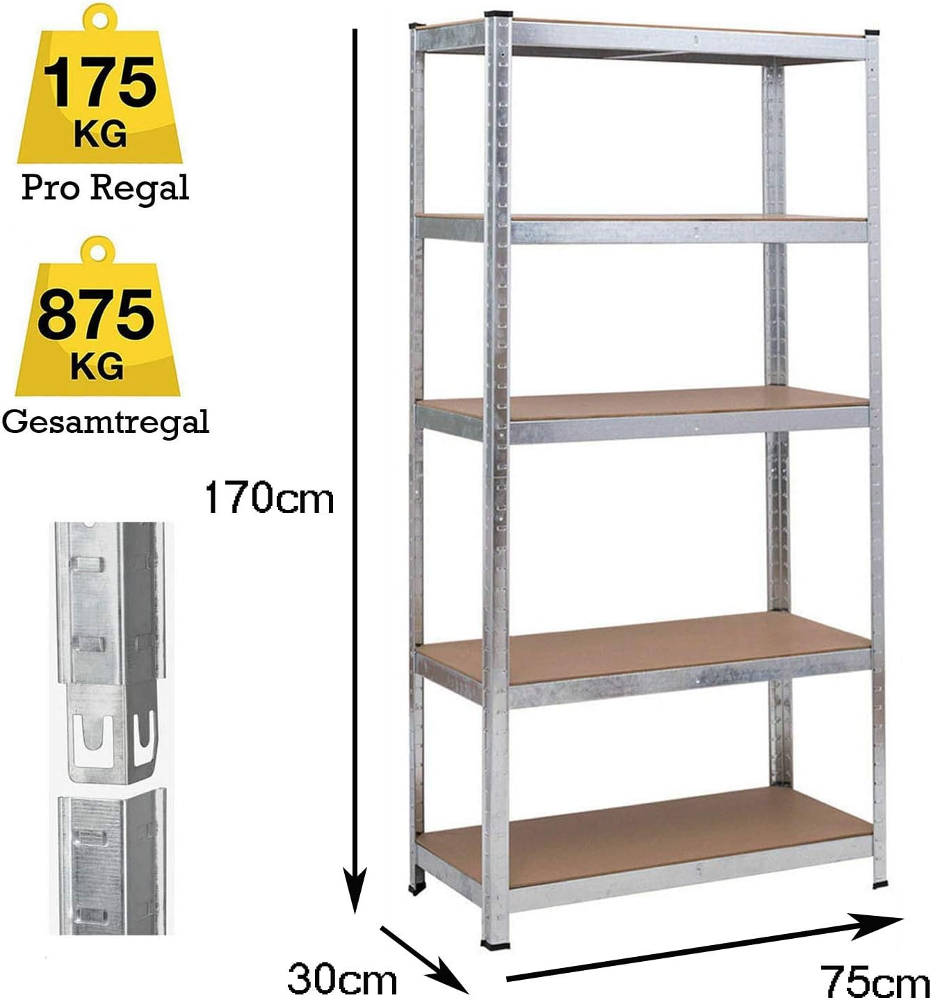 Lagerregal Metallregal Kellerregal Steckregal Werkstattregal