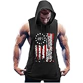 COOFANDY Men's Workout Hooded Tank Tops Bodybuilding Muscle Cut Off T Shirt Sleeveless Gym Hoodies
