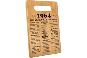 Henghere 60th Birthday Gifts for Women or Men, Happy 60 Year Old Birthday Gifts, 60th Birthday Present, Vintage 1964 60th Birthday Decorations - Cutting Board