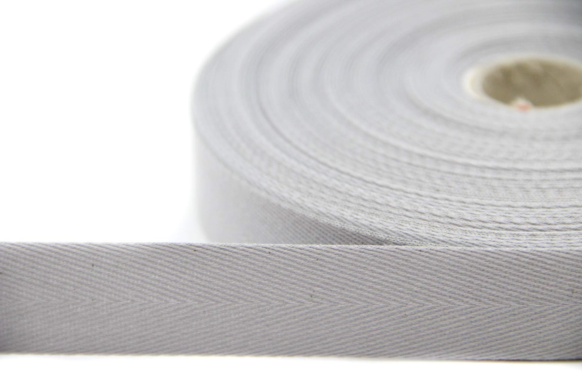 nts Nähtechnik 50 m roll of Twill Tape, Seam Tape Made of 84% Cotton (Light Grey, 2.5)
