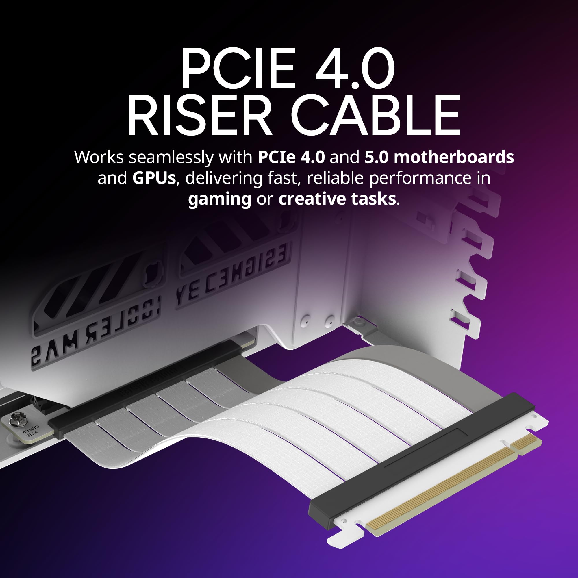 Cooler Master Vertical GPU Card Holder Kit V3 White , PCIe 4.0 5.0 Motherboards GPUs RTX 5090 RX 9070 XT, ABS Casing, 165mm Length, Modula Adjustable for E-ATX ATX Micro ATX Case