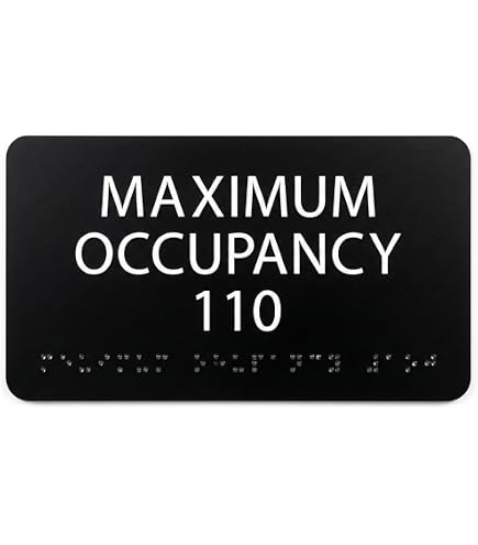 Label Occupancy Maximum Occupancy Sign California