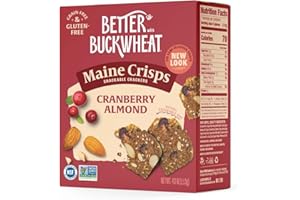 Maine Crisp Cranberry Almond Crisps - Gluten-Free Crackers - Snack Crackers, Grain-Free, Non-GMO - Sweet & Savory Flavor, For Cheese Boards, Salad Toppings & Jams, 4 oz
