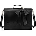 ECOSUSI Women's Briefcase Vegan Leather Laptop Bag for Work Shoulder Computer Satchel Bag with Detachable Bow