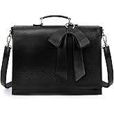 ECOSUSI Women's Briefcase Vegan Leather Laptop Bag for Work Shoulder Computer Satchel Bag with Detachable Bow