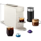 Nespresso Vertuo Up Coffee Machine with Milk Frother, White | Coffee and espresso maker by De'Longhi with 3 second start and iced mode. Aeroccino3 bundle for hot or cold milk foam.