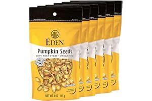 Eden Organic Pumpkin Seeds, Shelled, Dry Roasted and Lightly Sea Salted, to Eat, 4 oz (6-Pack)