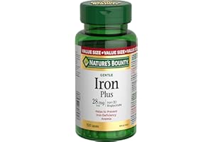 NATURE'S BOUNTY Gentle Iron 28 mg, Helps Prevent Anemia, Aids Red Blood Cell Formation, 81.9 g