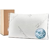 Luxe Linen Organic Cotton Surface King Size Pillows, Shredded Memory Foam Pillows, 20"x36"Organic Cotton Surface Bed Pillows for Side, Back, Stomach Sleepers(Pack of 1)