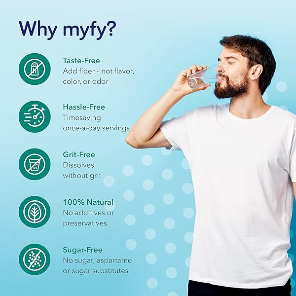 MYFY NATURAL PREBIOTIC FIBER SUPPLEMENT POWDER – CLEAR, SOLUBLE, DAILY DIGESTIVE SUPPORT FOR GUT HEALTH & REGULARITY – NON-GMO, TASTE-FREE, SUGAR-FREE, GLUTEN-FREE – 10.6OZ (60 SERVINGS)