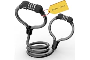 Honszex Scooter Lock, Bike Locks, Cable Lock with Combination, Double Cable Anti-Theft 41 Inch, Electric Scooter Accessories