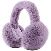 Zsedrut Winter Women Earmuff Foldable Ear Warmer Fluffy Ear Cover Warm Outdoor