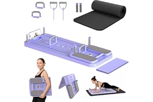HOMEHARBOR COLLECTIONS Pilates Board, Foldable Pilates Reformer Set for Home, Multifunctional Portable Pilates Reformer Board, Pilates Machine for Home, Pilates Equipment, Pilates Board Kit with Yoga Mat and Timer