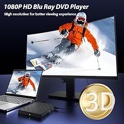 External Blu Ray Drive, 5 in 1 Portable Blu Ray