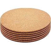 KITLAB Cork Plant Coasters, Double Layers Cork Plant Mats, 6 Inch, 6 Pcs | Double Layers, PP Board Back, Absorbent Cork Plant Saucer, Cork Planter Coaster for House Plants