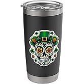 Funny Irish Skull St Patricks Day Sugar Skull Saint Patricks Stainless Steel Insulated Tumbler