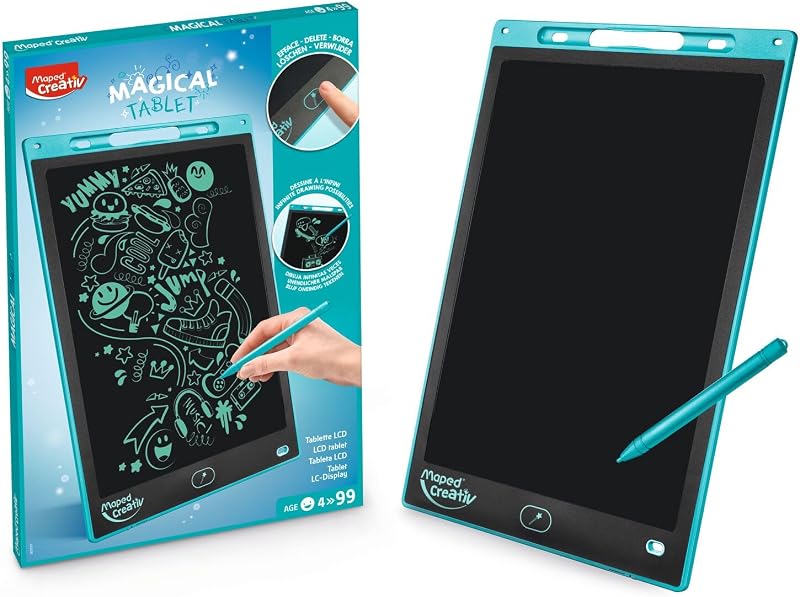Creativ Magical Board Maxi - Tablet da disegno LCD con schermo da 12 pollici e pennino capacitivo, leggero e facile da trasportare, disegno cancellabile all'infinito, per il tempo libero