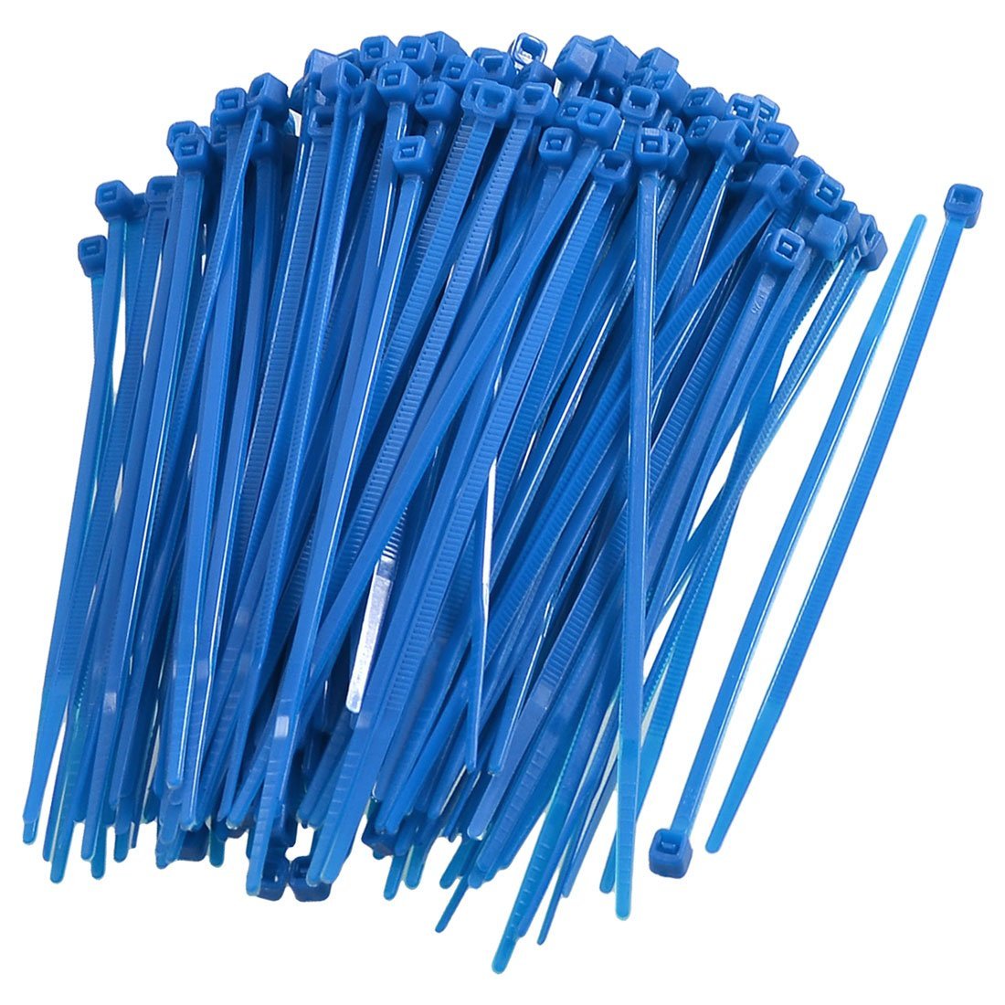 200 Pcs Blue Adjustable Self-locking Nylon Cable Ties 2.5 x 100mm