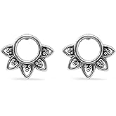 Boma Jewelry Sterling Silver Balinese Filigree Circle Stud Earrings
