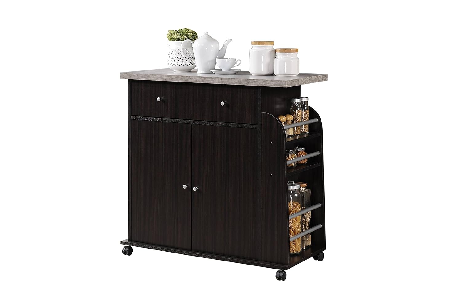 Best Home Styles 4512-95 Liberty Kitchen Cart With Stainless Steel