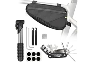 PXZBLG Bike Repair Kit, Bike Bicycle Frame Storage Bag, Waterproof Bike Triangle Bag, 16-in-1 Bike Multitool, Bicycle Tire Repair Kit, 4mm and 5mm Allen Wrenches for Mountain Road Bike, MTB