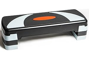 PRISP Adjustable Aerobic Stepper 78cm, 3 Levels (10/15/20cm - 4''/6''/8'') Exercise Step Platform for Home Gym and Fitness Tr