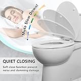 Angel Shield White Wooden Toilet Seat with Adjustable Hinges Soft Close Quick view 3