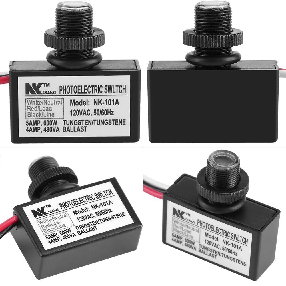 GOTOTOP 120VAC 50/60Hz Photoelectric Switch for Outdoor Lights Black Sensor Control Automatic On/Off Photoelectric Switch for Lighting Fixtures Indoor(1.39 × 0.83 × 0.53in) - Image 5