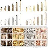 PH PandaHall 480pcs Slider End Clasps 4 Colors Beading Tubes Slider End Caps Slide Tube End Bar for Seed Beads Looms Multi-Strand Necklace Bracelet Jewelry Making (10/13 / 16/20 / 25 / 30mm)