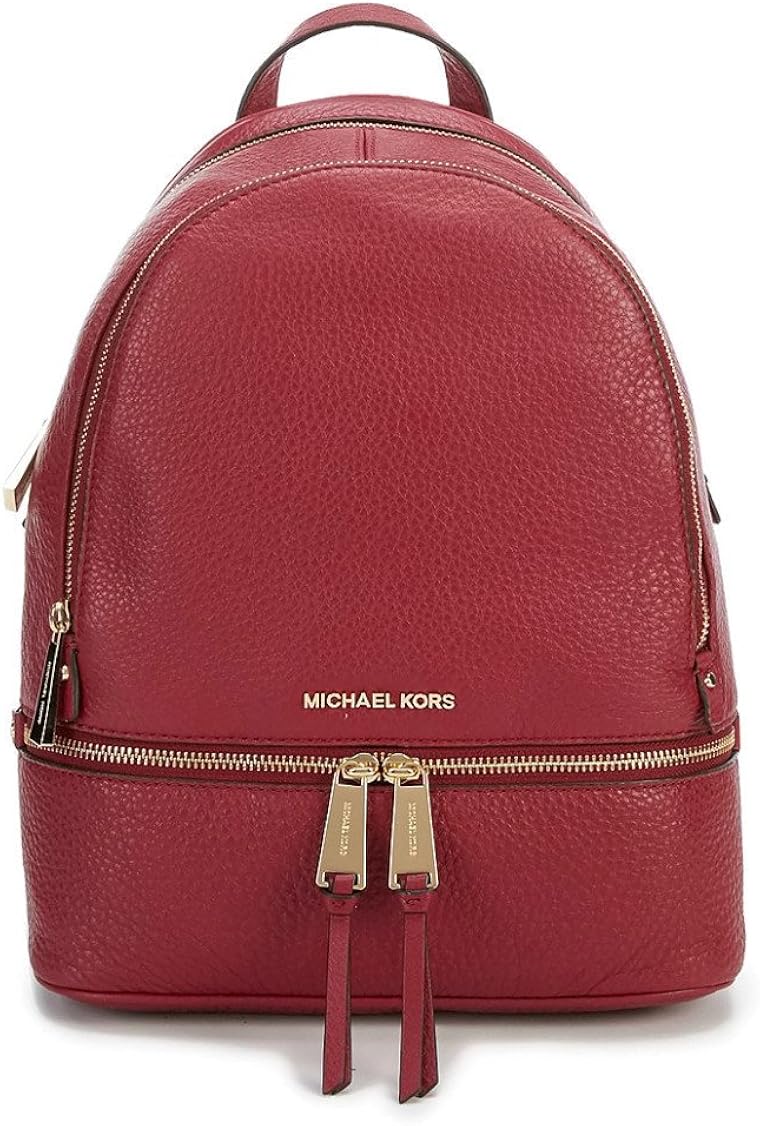 MICHAEL Michael Kors Small Rhea Zip Leather Backpack Burnt