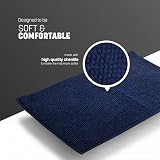 KEPLIN Non-Slip Bath Mat Navy Microfibre Quick Dry Machine Washable view 3