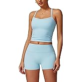 Workout Sets for Women 2 Piece High Waisted Seamless Butt Lifting Shorts Gym Yoga Outfit Stretchy Sports Bra Sets