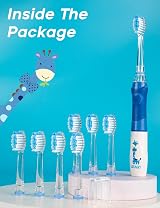 Seago SG-977 Kids Electric Toothbrush 3-12 Blue Giraffe 8 Heads 4 Modes view 8
