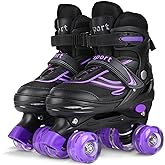 G MGY OLED Roller Skates for Little Kids, 4 Size Adjustable Roller Skates with All Wheels Light up, Fun Illuminating Rollers Skates for Boys Beginners,3 Colors to Choose