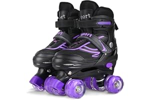G MGY OLED Roller Skates for Little Kids, 4 Size Adjustable Roller Skates with All Wheels Light up, Fun Illuminating Rollers Skates for Boys Beginners,3 Colors to Choose