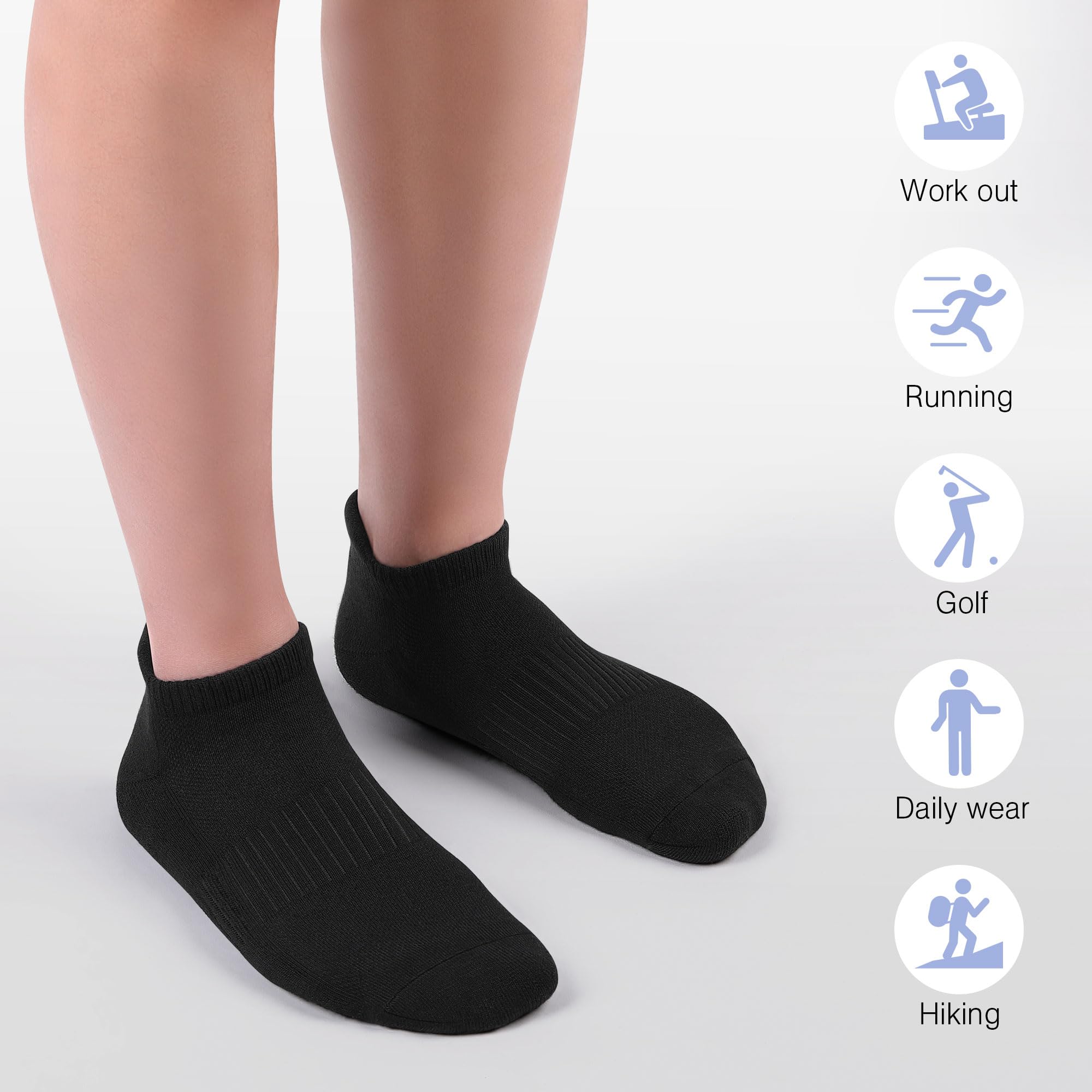 KAXIFEI Felicigeely Ankle Athletic Running Socks Low Cut Sports Socks Breathable Cushioned Tab Socks for Men Women 6 Pairs