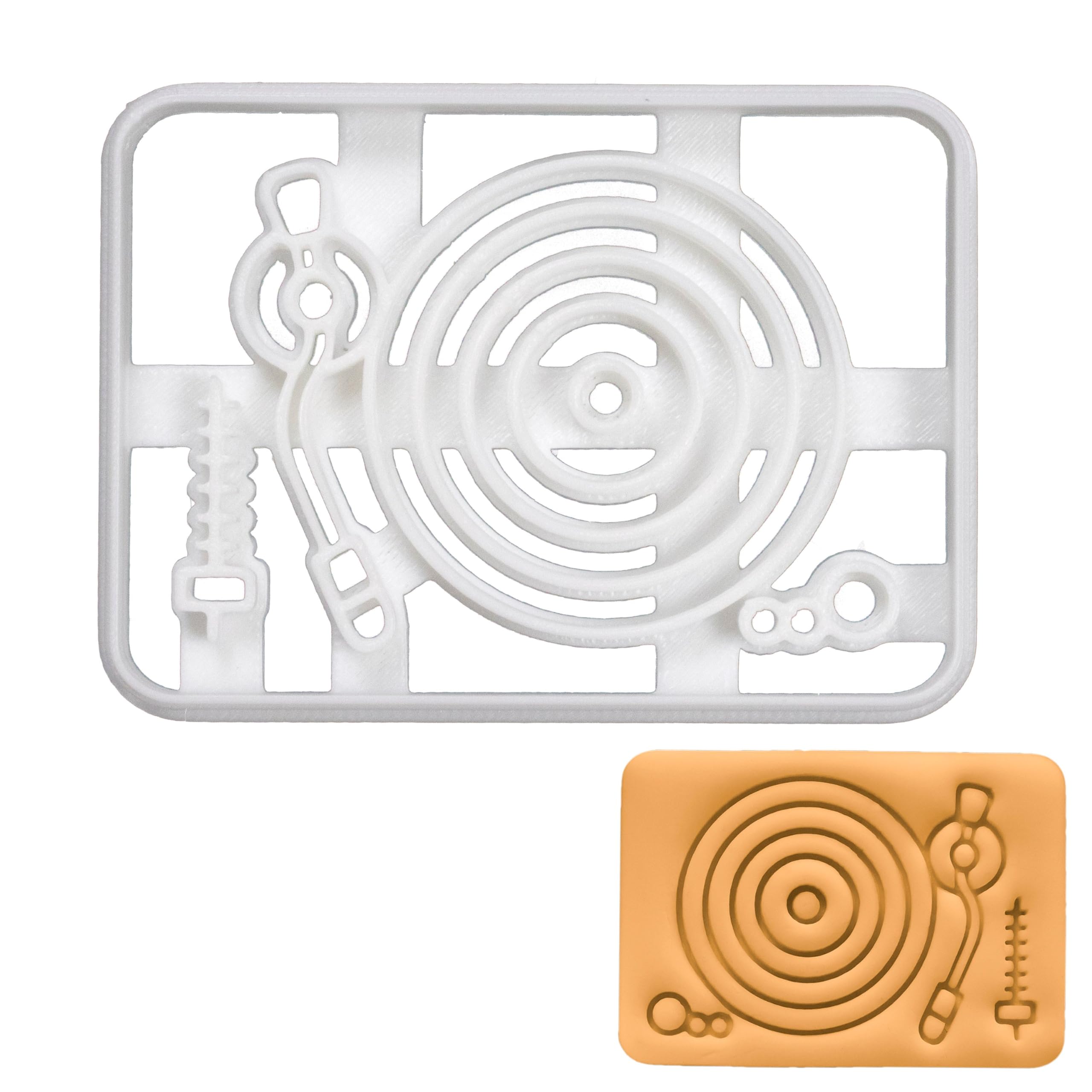 BAKERLOGY Vinyl Player Cookie Cutter - Detailed Biscuit Cutter Design for Baking and Crafts, Ideal on Fondant, Dough, Clay