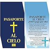 Fankya 240pcs Spanish Gospel Tracts Roman Road Religious Christian Salvation Cards Serenity Prayer Pocket Jesus Bible Tracts for Evangelism Church Easter Party (Pasaporte Al Cielo)