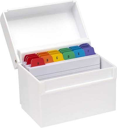 Osco White Gloss Plastic Index Box Regular A-Z Dividers 100 Cards 6x4