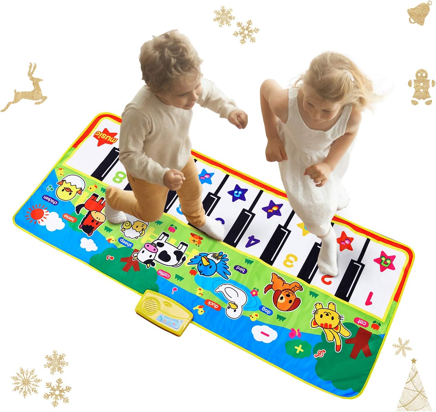 Reditmo Music Piano Mat for Kids, Musical Keyboard Play Mat Collapsible, Educational Toys with Small Animal Calls, Suitable for 3-6 Years Old Children Baby Toddlers Little Boy Girl