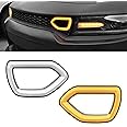 LitMiRaCle LED Grille Lights for 2015-2019 Dodge Charger SRT/Scat Pack, 2017-2019 Dodge Charger Daytona, SXT & R/T, White DRL & Yellow Turn Signal Light, 2PCS, Driver & Passenger Side