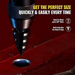ZELCAN 1PC M2 Step Drill Bit, Faster Drilling Step