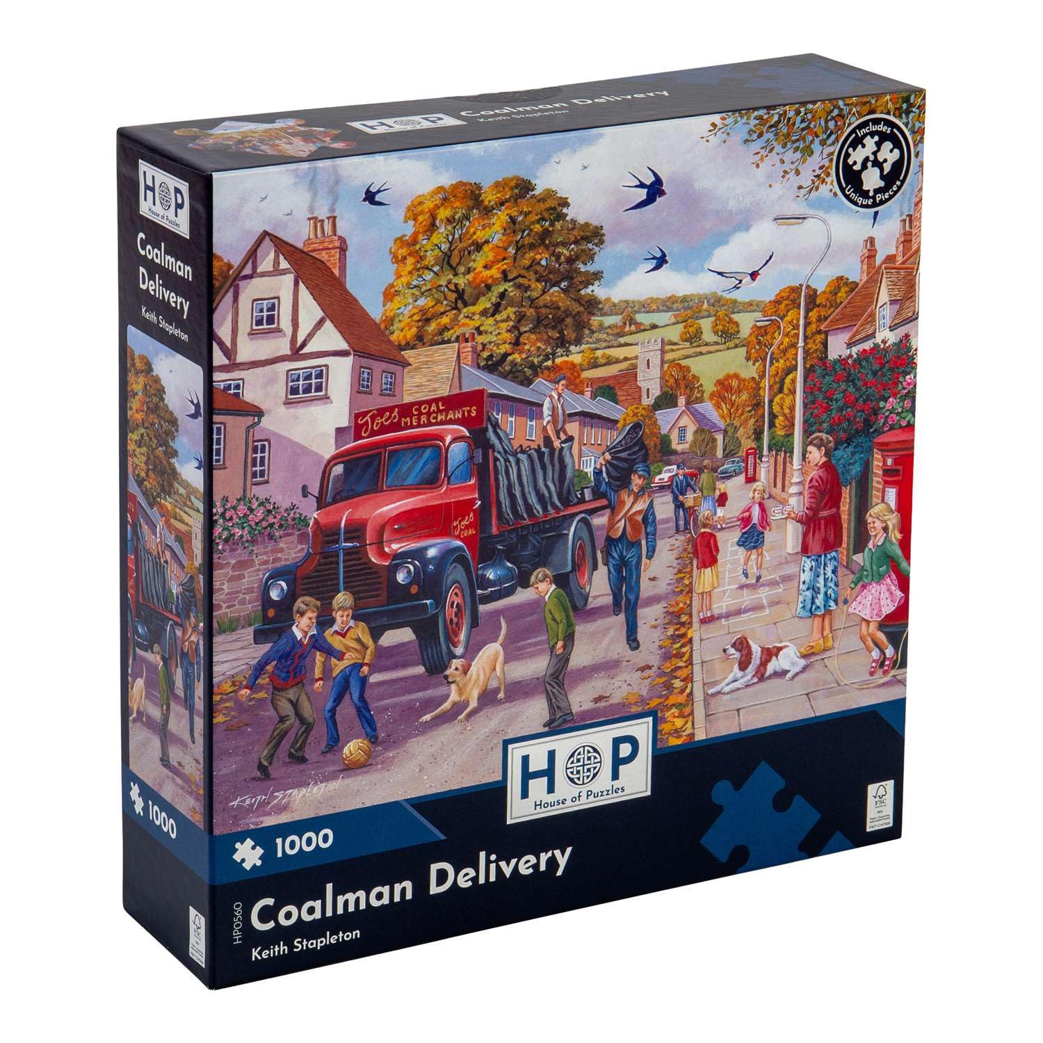 The House of Puzzles - Coalman Delivery Jigsaw - 1000 Piece Jigsaws For Adults, Artist Illustrated, Scenic Landscape, Deluxe Puzzle Gifts