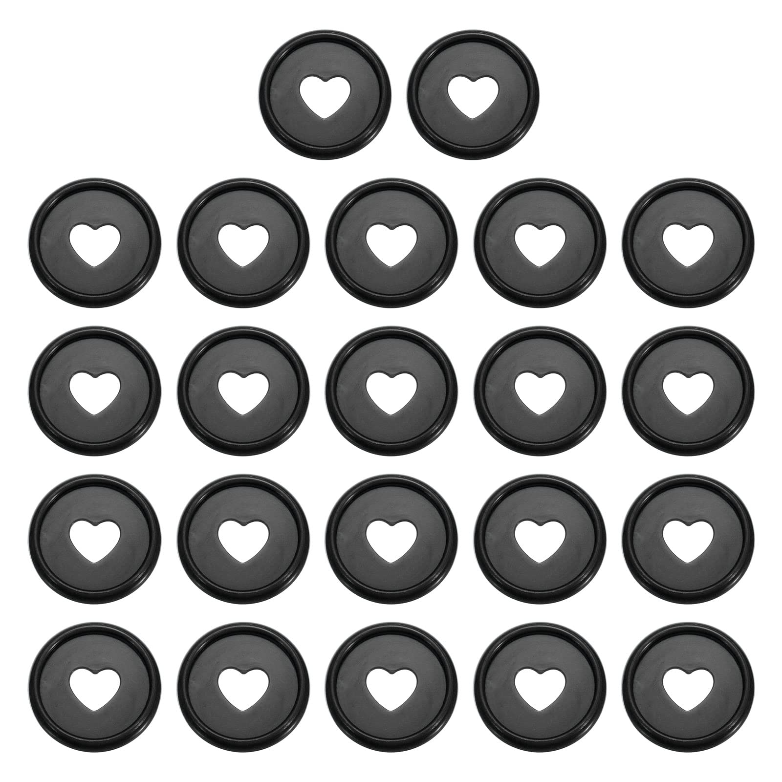 PATIKIL 24mm Plastic Book Binding Discs, 22 Pack Discbound Expansion Discs Heart Binder Rings for DIY Notebook Planner, Black — image 1