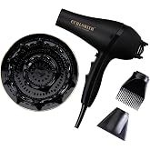 Curlsmith Defrizzion Hair Dryer for Curly Hair | Includes Extra Large 8" Diffuser for Fast Drying, 2 Speeds, 3 Heat Settings, Sustained Cool Setting for Minimal Heat Impact