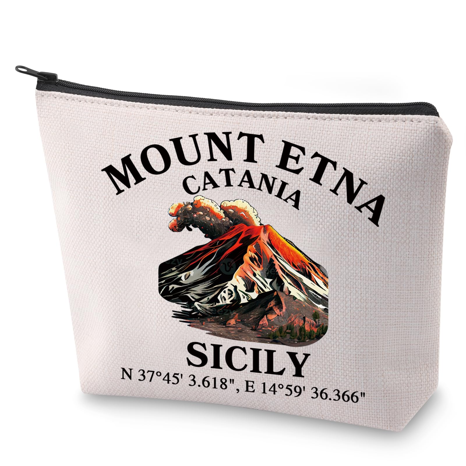 Italy Welcome Cosmetic Bag Catania Travel Gift Mount Etna Catania Makeup Bag for Travellers (Mount Etna)