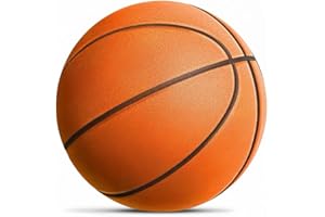 EOIOUU Silent Basketball Official (29.5") or Women's 28.5" - Grooved PU Foam Design for Realistic Bounce, Airless Indoor Training Ball, Quiet Dribbling Never Flat - Ideal Gift for Youth Orange