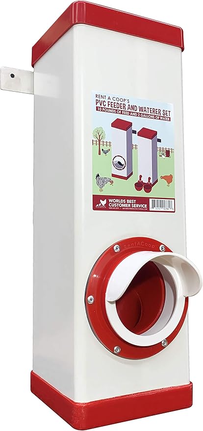 Amazon Com Rentacoop Pvc Chicken Poultry Feeder With Rain Cover