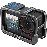 TELESIN Aluminum Alloy Metal Cage for DJI Action 5 Pro Action 4/3, Ultra-Light 54g Protective Case with ND/CPL Filter Mount, Cold Shoe & 1/4" Screw, Open-Frame Design for Vlog, Biking,Travel Shooting