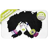 Pardon My Fro Non-Slip Bathroom Mats, Cushioned Soft Absorbent 100% Microfiber, Quick-Dry for Shower, Tub, and Floor, Featuring Fierce Fro-Beauty Home Decor Rugs - Shanell Bath Mat, White 30"x20"